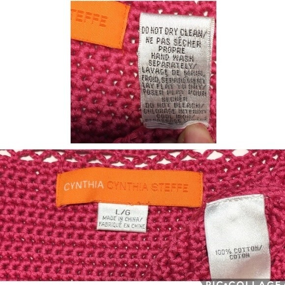 Cynthia Steffe Pink Embellished Cotton Cardigan Size L - Picture 8 of 8